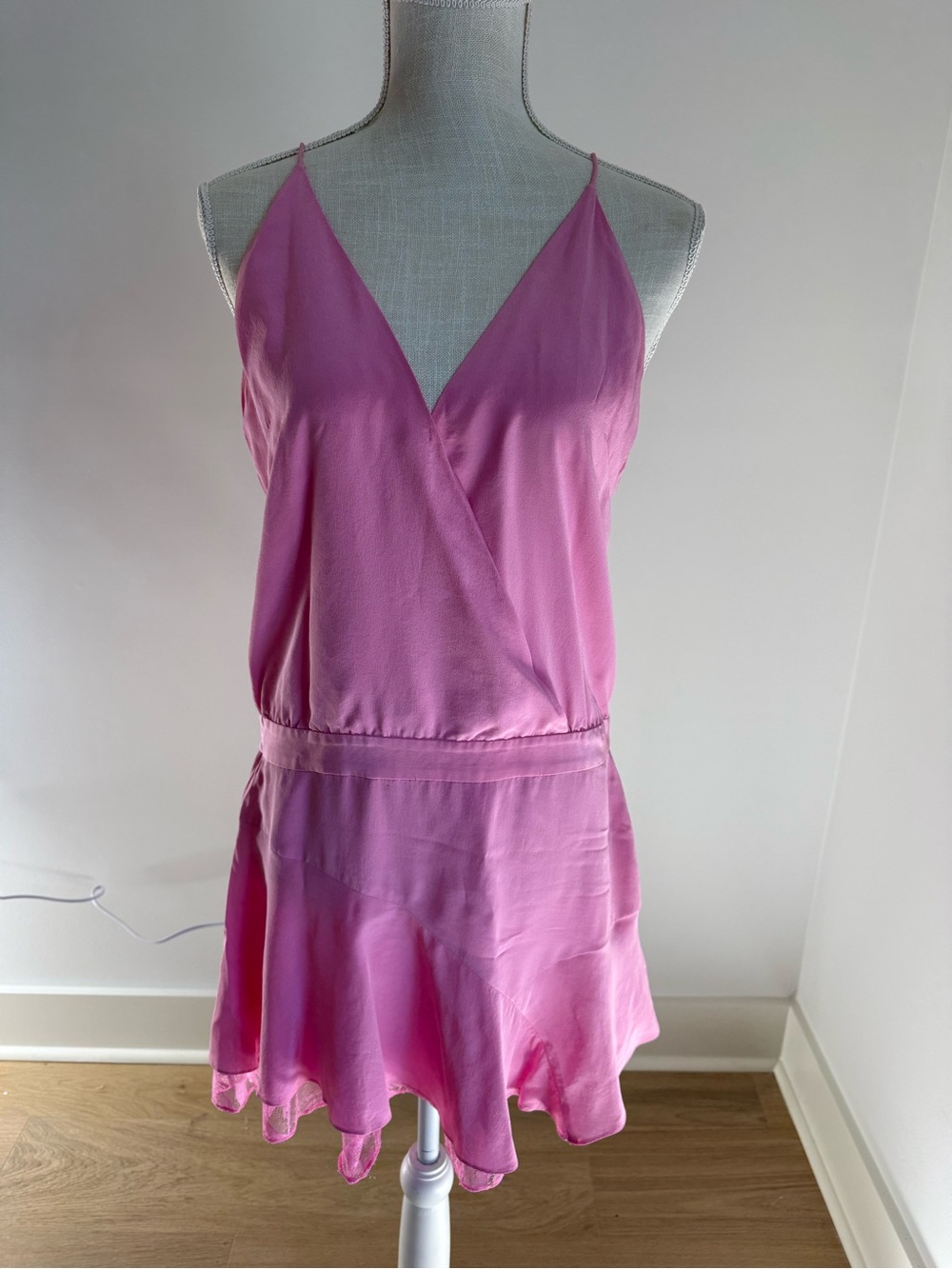Michelle Mason Pink Silk Slip Dress Size 6